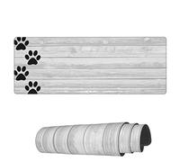 Alfombrilla De Ratón Impresión De Madera De Pata Negra Alfombrilla De Ratón Rectangular con Base De Goma Antideslizante Mouse Pad Grande, para Ordenador, Hogar, Oficina, 80x30cm