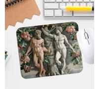 Alfombrilla de ratón inspirada en el Renacimiento de Michelangelo Adán y Eva, diseño texturizado premium, impermeable y lavable, antideslizante, para juegos y oficina, con base de goma