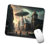 Alfombrilla De Ratón, Invasión Extraterrestre Marciana Destrucción De La Tierra Ciencia Ficción Antideslizante Alfombrilla Raton Portátil Mouse Mat para Gamers Pc Trabajo 25X30cm
