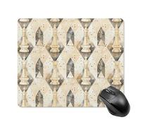 Alfombrilla De Raton Jaque Mate con Piezas De Ajedrez Blancas Alfombrilla Ratón Portátil Mouse Pad con Base De Goma Alfombrillas Cuadradada para Pc Computadora Hogar XL