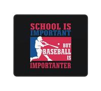 Alfombrilla De Raton La Escuela Es Importante, Pero El Béisbol Es Más Importante. con Base De Goma Mouse Pad Antideslizante Alfombrillas Cuadradada para Home Office Hogar Computadora L