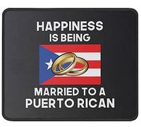 Alfombrilla De Raton La Felicidad Es Estar Casado con Un Puertorriqueño Divertido Alfombrillas Antideslizante Mouse Pad con Base De Goma Mousepad para Computadora Oficina Hogar S