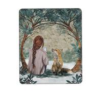Alfombrilla De Ratón La Pequeña Zorra Y Vivieron Felices para Siempre. Arte Motivacional, Significativo Y Hermoso. 25X30Cm Antideslizante Alfombrilla para Ratón Bordes Cosidos Mouse Pad para