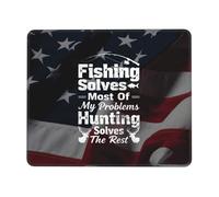 Alfombrilla De Ratón La Pesca Resuelve La Mayoría De Mis Problemas. La Caza Resuelve El Resto. Alfombrilla para Computadora Duraderos Antideslizante Mouse Pad, para Oficina, Ordenador, 25x30cm