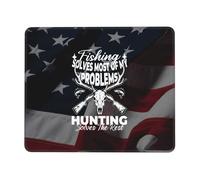Alfombrilla De Ratón La Pesca Resuelve La Mayoría De Mis Problemas. La Caza Resuelve El Resto. Alfombrilla Ratón Ordenador Cómoda Mouse Pad, para Oficina, Ordenador, Hogar, 25x30cm