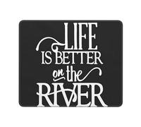 Alfombrilla De Raton La Vida Es Mejor En El Río Alfombrillas Cuadradada Impermeable Mouse Pad Superficie Antipolvere Alfombrilla Ratón para Hogar Pc Home Office M