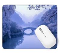 Alfombrilla de Ratón Lago Alfombrilla Ratón, 340 x 280 mm Pequeña Mouse Pad Gaming Paisaje, Mejora la Precisión y Velocidad con Base de Goma Antideslizante y Bordes Cosidos Duradera y Cómoda p1j-499