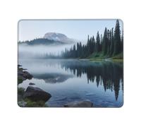 Alfombrilla De Ratón, Lago Brumoso Junto Al Monte Rainier Portátil Alfombrilla Raton Professional Gaming Mouse Pad para Ordenador Gamers Pc 25X30cm
