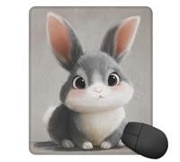 Alfombrilla de ratón lavable con base de goma antideslizante, bonita alfombrilla de ratón de conejito para laptop, alfombrilla de escritorio para juegos, oficina, computadora, hogar, 25 x 30 cm
