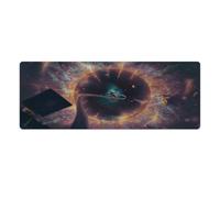 Alfombrilla de ratón lavable con diseño de astronauta de primera calidad texturizada antideslizante impermeable con bordes cosidos para juegos oficina y hogar 30x80cm
