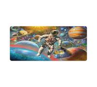 Alfombrilla de ratón lavable con diseño de astronauta de primera calidad texturizada antideslizante impermeable con bordes cosidos para juegos oficina y hogar 40x90cm
