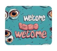 Alfombrilla De Ratón, Letras De Bienvenida De Eyeballs Multifuncional Alfombrilla Ratón Antideslizante Tapete De Juego para Ordenador Laptop Oficina 25X30Cm
