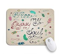 Alfombrilla De Ratón Libera Mi Alma Gitana Frase Inspiradora Sobre La Libertad Moderna Alfombrilla Raton Resistente A La Abrasión Mouse Pad Pequeña, Para Portátil, Ordenador, 25 x 30cm
