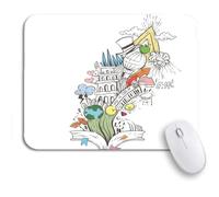 Alfombrilla De Ratón Libro De Cuentos Cuento De Hadas Sueño Magia Libro De Texto Educativo Alfombrilla para Computadora Cómoda Mouse Pad Pequeña, para Oficina, Portátil, 25 x 30cm