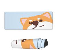 Alfombrilla De Ratón Lindo Perro Shiba Inu Dibujado A Mano Alfombrilla Gaming Duraderos Mouse Pad Grande, para Hogar, Ordenador, Oficina, 80x30cm