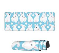 Alfombrilla De Ratón Lindos Rabbits White Alfombrilla Ratón Ordenador Personalizada Antideslizante Mouse Pad, para Oficina, Ordenador, Hogar, 80x30cm
