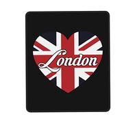 Alfombrilla De Ratón London British Flag Heart United Kingdom Cute Mousepad Protector Mouse Pad Antideslizamiento Tapete Escritorio para Ordenador Oficina Trabajo 25X30CM
