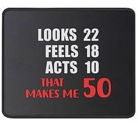 Alfombrilla De Ratón Look 22 Make Me 50 Birthday Present Mouse Pad Duraderos Mousepad Antideslizamiento Tapete Escritorio para Oficina Pc Ordenador 25X30CM