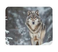 Alfombrilla De Ratón Magnífico Lobo En Un Animal Nevado Resistente Alfombrilla para Ratón Antideslizante Gaming Tapete para Pc Oficina Portátil 10X12In