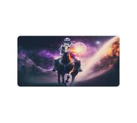Alfombrilla de ratón Majestic Beast impermeable 30x60cm con base antideslizante y borde cosido para juegos oficina y trabajo