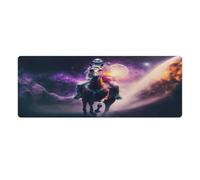Alfombrilla de ratón Majestic Beast impermeable 30x80cm con base antideslizante y borde cosido para juegos oficina y trabajo