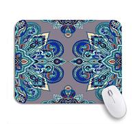 Alfombrilla De Ratón Mandala De Flower Grises, Estilo Oriental, Étnico, Circular, Tonos Verde Azulado Alfombrilla Ratón Ordenador Duraderos Mouse Pad Pequeña, para Hogar, Portátil, 25 x 30cm