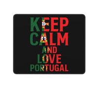 Alfombrilla De Ratón Mantén La Calma Y Ama A Portugal Accesorio Escritorio Alfombra Escritorio con Base De Goma Antideslizante Gaming Tapete para Ordenadores Oficina Hogar 25X30Cm