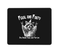 Alfombrilla De Ratón Mapache Salvaje Y Divertido De Cuarenta Años Que Celebra Su 40 Cumpleaños Alfombrilla Ratón Ordenador Duraderos Mouse Pad, para Hogar, Oficina, Portátil, 25x30cm
