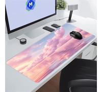 Alfombrilla de Ratón Mar de Nubes Rosas 700x400x3 mm Alfombrilla Ratón XXL Gaming con Bordes Cosidos y Antideslizante Mouse Pad para Jugadores, PC, Oficina