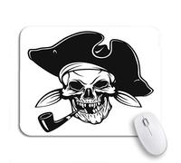 Alfombrilla De Ratón Mascota De Capitán Bucanero White con Barba, Sombrero Y Pipa Pirata Alfombrilla Ratón Ordenador Moderno Alfombrilla Gaming, para Hogar, Portátil, 25 x 30cm