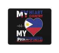 Alfombrilla De Ratón Mi Corazón, Mi País, Mis Filipinas Alfombrilla De Ratón Lavable Alfombrilla Escritorio Duradera Mouse Pad para Oficina Escritorio Ordenador Escritorio 25X30Cm