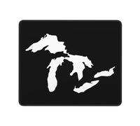 Alfombrilla De Ratón Michigan Great Lakes State Map Mousepad Antideslizamiento Alfombra Raton Protector Mouse Pad para Ordenador Oficina Pc 25X30CM