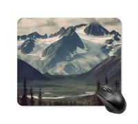 Alfombrilla De Ratón, Montañas De Alaska Antideslizante Alfombrilla De Ratón para Juegos Mejora La Precisión Y La Velocidad Gaming Mouse Pad para Oficina Ordenador Oficina 25X30Cm