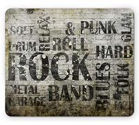 Alfombrilla De Ratón Muro De Música Grunge con Punk, Jazz, Rock, Garaje, Blues Suave, Género Folk, Arte Gráfico Turbio Alfombrilla Gaming Cómoda Mouse Pad Pequeña, para Hogar, Oficina, 25x30cm