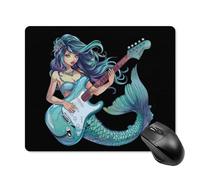 Alfombrilla De Ratón Música De Sirena Tocando La Guitarra Alfombrilla Raton Duraderos Mouse Pad Pequeña, para Hogar, Portátil, 25x30cm