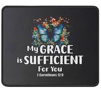 Alfombrilla De Ratón My Grace Is Sufficient Christianty Faith Verse Scripture Inspirational Mousepad Antideslizamiento Tapete Escritorio Duraderos Mouse Pad para Trabajo Ordenador Pc 25X30CM
