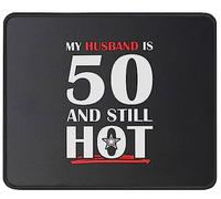 Alfombrilla De Ratón My Husband Is 50 50Th Birthday Tapete Escritorio Duraderos Mousepad Antideslizamiento Mouse Pad para Pc Trabajo Oficina 25X30CM