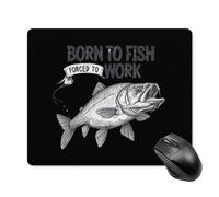 Alfombrilla De Raton Nacido para Pescar, Obligado A Trabajar Mousepad Superficie Antipolvere Mouse Pad Impermeable Alfombrillas para Pc Computadora Home Office L