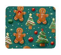 Alfombrilla de ratón navideña con diseño de hombre de jengibre (21 x 24,9 cm), base de goma antideslizante, compatible con portátiles, ideal para