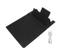 Alfombrilla de ratón negra de carga inalámbrica para juegos para PC, escritorio de ordenador portátil con soporte plegable para teléfono USB