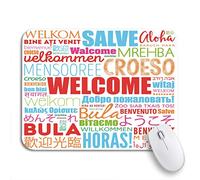 Alfombrilla De Ratón Nube De Palabras De Bienvenida Múltiple En Diferentes Idiomas Apreciación Conceptual Alfombrilla para Computadora Cómoda Mouse Pad Pequeña, para Hogar, Portátil, 25 x 30cm
