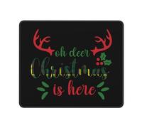 Alfombrilla De Ratón Oh Deer Christmas Is Here Mousepad Multifuncional Alfombra Raton Protector Mouse Pad para Oficina Pc Trabajo 25X30CM