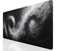 Alfombrilla de Ratón Ola OceáNica, Gris XXL 600x300mm Alfombrilla de Ratón de Juego de Alta Precisión, Bordes Cosidos Mouse Pad Impermeable Antideslizant, para Oficina y Uso Doméstico, Regalo ES-9382