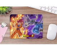 Alfombrilla de Ratón Ordenador Dragon Ball Super Goku vs Beerus Producto Oficial TOEI Animation PVC | 28x21cm | Productos Originales | Moqueta PVC | Suelo vinilico | Decoración del Hogar | DBS