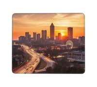 Alfombrilla De Ratón, Paisaje del Atardecer En La Ciudad De Atlanta Bordes Cosidos Alfombrilla De Ratón para Juegos Professional Tapete De Juego para Trabajo Laptop Juegos 25X30Cm