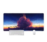 Alfombrilla de ratón paisajística con bordes cosidos a medida, XXL alfombra gruesa de goma antideslizante, lavable y duradera para juegos/oficina (puedes hacer tu propio patrón en cualquier diseño)