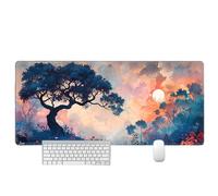 Alfombrilla de ratón paisajística con bordes cosidos a medida, XXL alfombra gruesa de goma antideslizante, lavable y duradera para juegos/oficina (puedes hacer tu propio patrón en cualquier diseño)