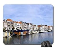 Alfombrilla De Ratón, Países Bajos Casa Barcos Holanda Río Holandés Alfombrilla Gaming Antideslizante Mousepad Professional Tapete De Juego para Oficina Ratón 25X30Cm
