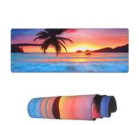 Alfombrilla De Ratón Palmera Tropical Al Amanecer Alfombrilla Ratón Ordenador Moderno Antideslizante Mouse Pad, para Oficina, Hogar, Ordenador, 80x30cm
