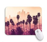 Alfombrilla De Ratón Palmeras En Primer Plano En La Ciudad De Los Ángeles Antideslizante Mouse Pad Lavable Alfombrilla para Computadora, para Oficina, Ordenador, 25 x 30cm